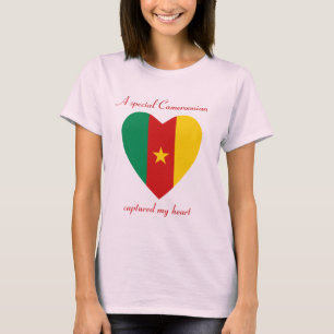 T-Shirt Cœur Drapeau du Cameroun