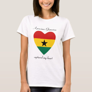 T-Shirt Cœur Drapeau du Ghana