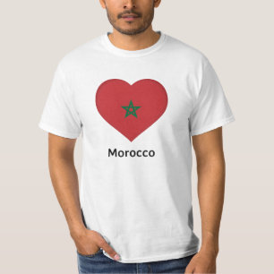 T-shirt Coeur - drapeau du Maroc
