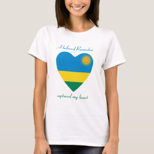 T-Shirt Cœur Drapeau du Rwanda