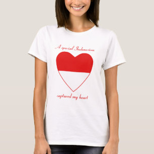 T-Shirt Cœur Drapeau Indonésie