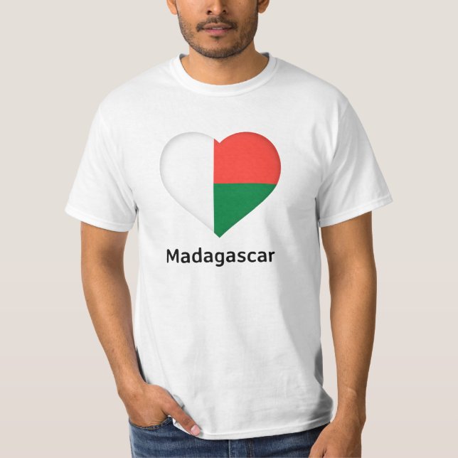 T-shirt Coeur - Drapeau Madagascar (Devant)