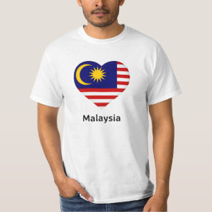 T-shirt Coeur - Drapeau Malaisie