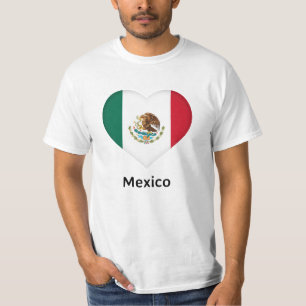 T-shirt Coeur - Drapeau Mexique
