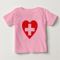 T-shirt Coeur Drapeau Suisse