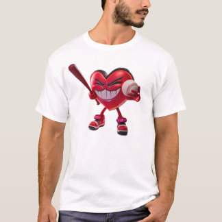 T-shirt Coeur drôle Jouer au baseball