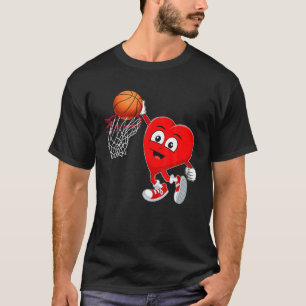 T-shirt Coeur drôle Jouer Basketball Sport Amateurs Valent