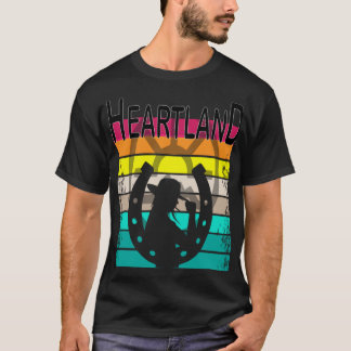 T-shirt Coeur du coucher du soleil, logo du coeur du couch