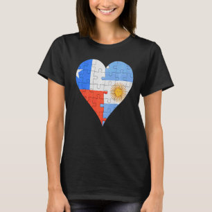 T-shirt Coeur du drapeau argentin chilien