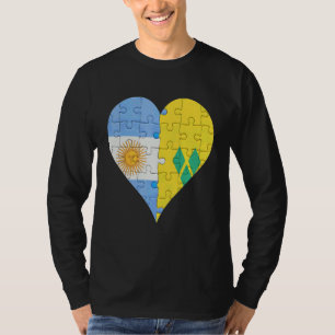 T-shirt Coeur du drapeau argentin Saint-Vincent