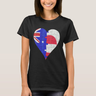 T-shirt Coeur du drapeau australien du Groenland