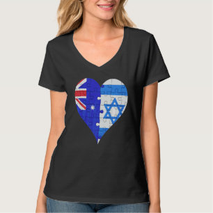 T-shirt Coeur du drapeau australien israélien