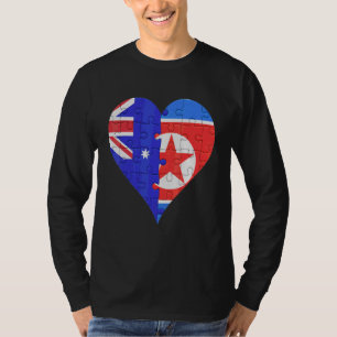 T-shirt Coeur du drapeau australien nord-coréen