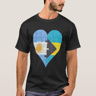 T-shirt Coeur du drapeau bahaméen argentin