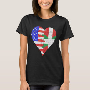 T-shirt Coeur du drapeau basque américain