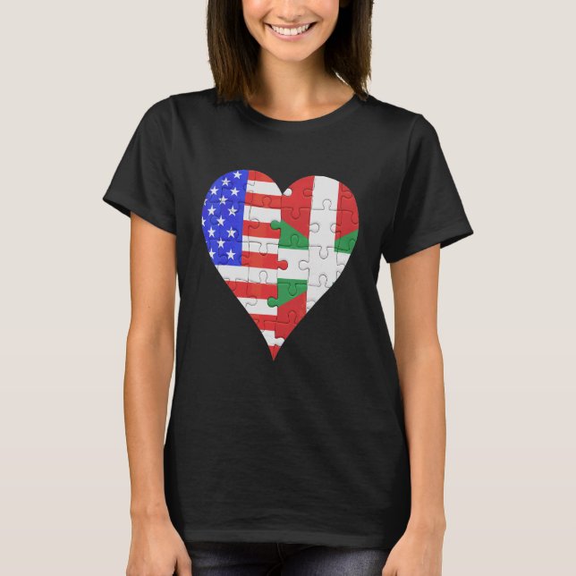 T-shirt Coeur du drapeau basque américain (Devant)