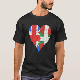 T-shirt Coeur du drapeau basque britannique