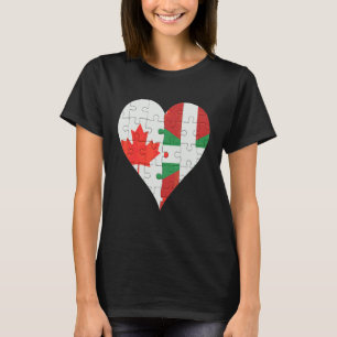 T-shirt Coeur du drapeau basque canadien