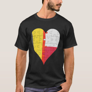 T-shirt Coeur du drapeau belge polonais