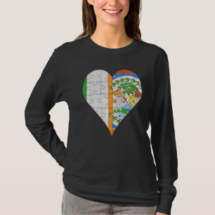 T-shirt Coeur du drapeau bélizien irlandais