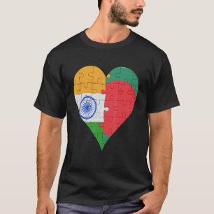 T-shirt Coeur du drapeau bengali indien
