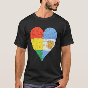 T-shirt Coeur du drapeau bolivien argentin