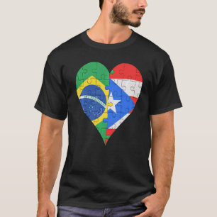 T-shirt Coeur du drapeau brésilien de Porto Rico