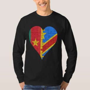 T-shirt Coeur du drapeau camerounais congolais