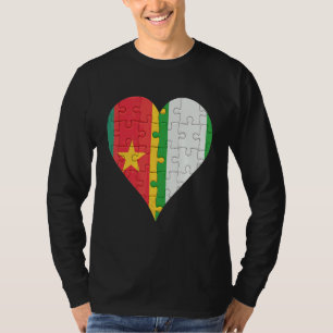T-shirt Coeur du drapeau camerounais nigérian