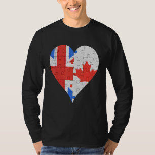 T-shirt Coeur du drapeau canadien britannique 1