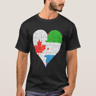 T-shirt Coeur du drapeau canadien sierra-léonais