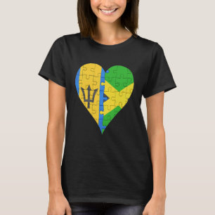 T-shirt Coeur du drapeau de la Jamaïque