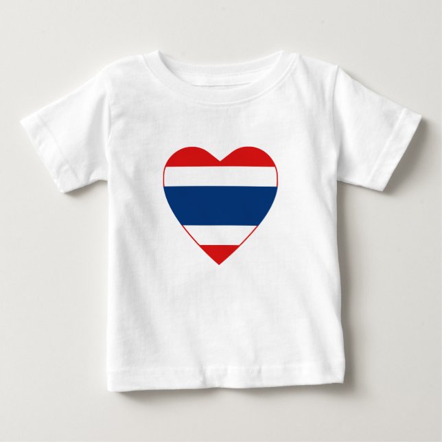 T-shirt Coeur du drapeau de la Thaïlande (Devant)