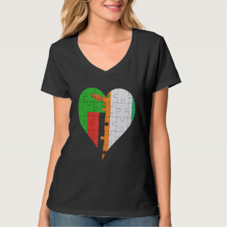 T-shirt Coeur du drapeau de la Zambie