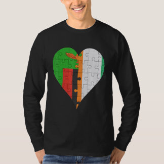 T-shirt Coeur du drapeau de la Zambie