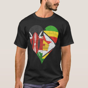 T-shirt Coeur du drapeau du Kenya au Zimbabwe