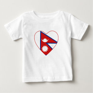 T-shirt Coeur du drapeau du Népal