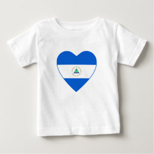 T-shirt Coeur du drapeau du Nicaragua