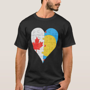 T-shirt Coeur du drapeau du Palauan canadien