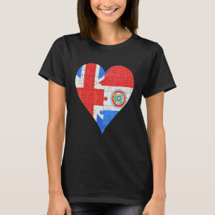 T-shirt Coeur du drapeau du Paraguay britannique