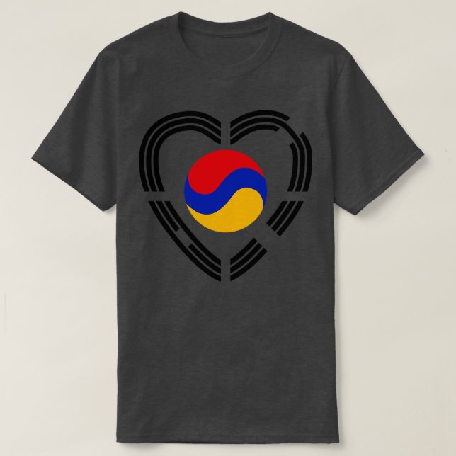 T-shirt Coeur du drapeau du Patriote Multinational Arménie (Design devant)