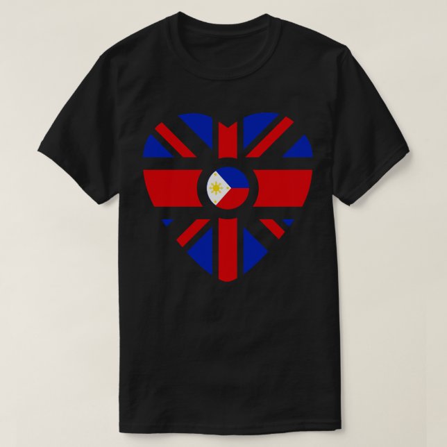 T-shirt Coeur du drapeau du Patriote multinational des Phi (Design devant)