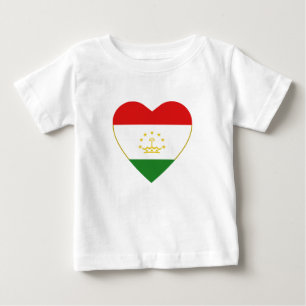T-shirt Coeur du drapeau du Tadjikistan