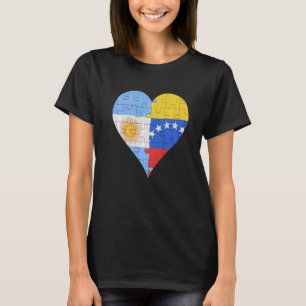 T-shirt Coeur du drapeau du Venezuela argentin