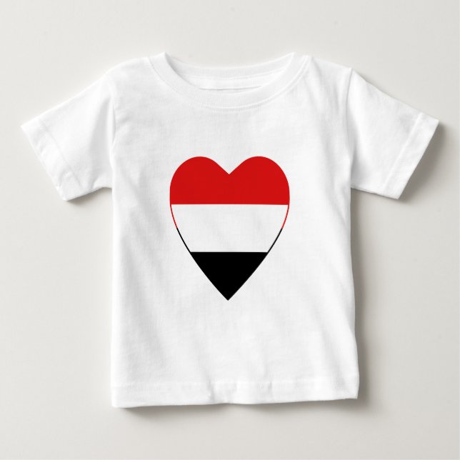 T-shirt Coeur du drapeau du Yémen (Devant)
