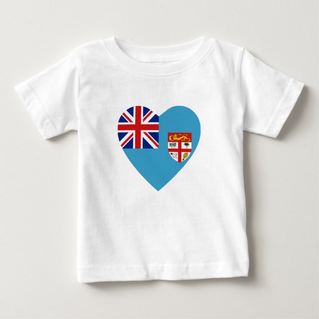 T-shirt Coeur du drapeau fidjien (Devant)