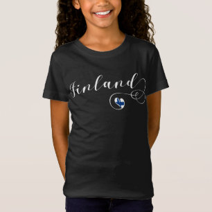 T-Shirt Coeur du drapeau finlandais, Fierté finlandaise