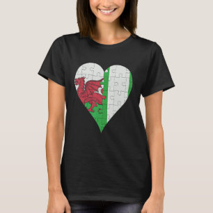 T-shirt Coeur du drapeau gallois nigérian