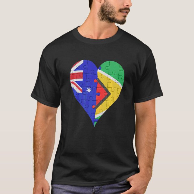 T-shirt Coeur du drapeau guyanais (Devant)