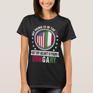 T-shirt Coeur du drapeau hongrois américain du patriote ho